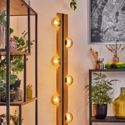 Chehalis Boule lumineuse, Lampadaire Écru, Noir, 6 lumières