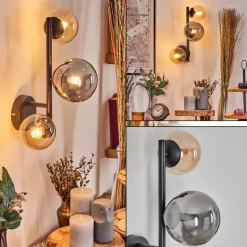 Chehalis Boule lumineuse, Applique murale Ambre, Fumé, 3 lumières