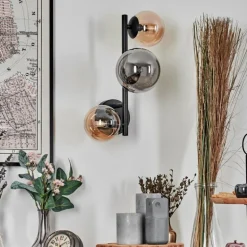 Chehalis Boule lumineuse, Applique murale Ambre, Fumé, 3 lumières