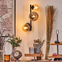 Chehalis Boule lumineuse, Applique murale Ambre, Fumé, 3 lumières