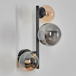 Chehalis Boule lumineuse, Applique murale Ambre, Fumé, 3 lumières