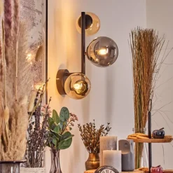 Chehalis Boule lumineuse, Applique murale Ambre, Fumé, 3 lumières