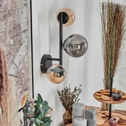 Chehalis Boule lumineuse, Applique murale Ambre, Fumé, 3 lumières