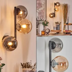 Chehalis Boule lumineuse, Applique murale Ambre, Fumé, 3 lumières
