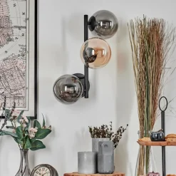Chehalis Boule lumineuse, Applique murale Ambre, Fumé, 3 lumières
