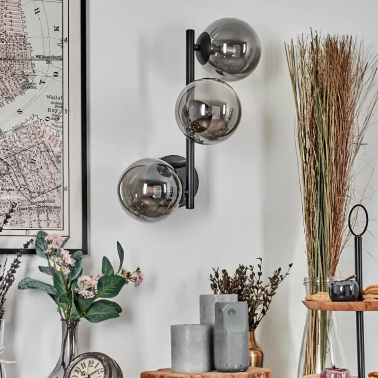 Chehalis Boule lumineuse, Applique murale Fumé, 3 lumières