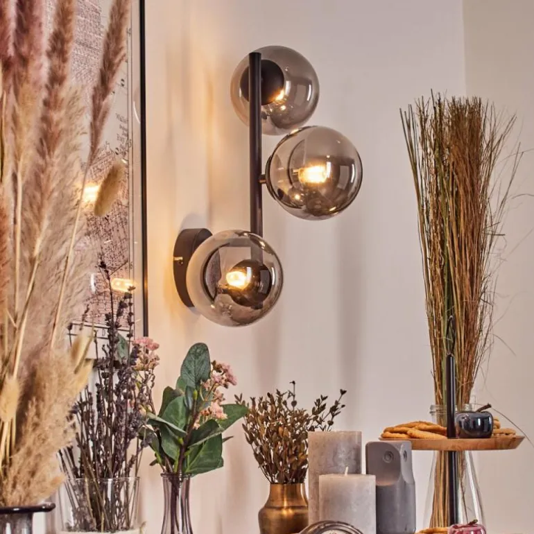 Chehalis Boule lumineuse, Applique murale Fumé, 3 lumières