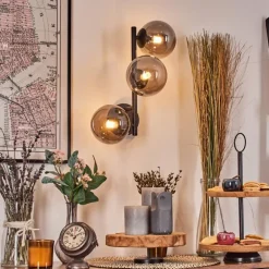 Chehalis Boule lumineuse, Applique murale Fumé, 3 lumières