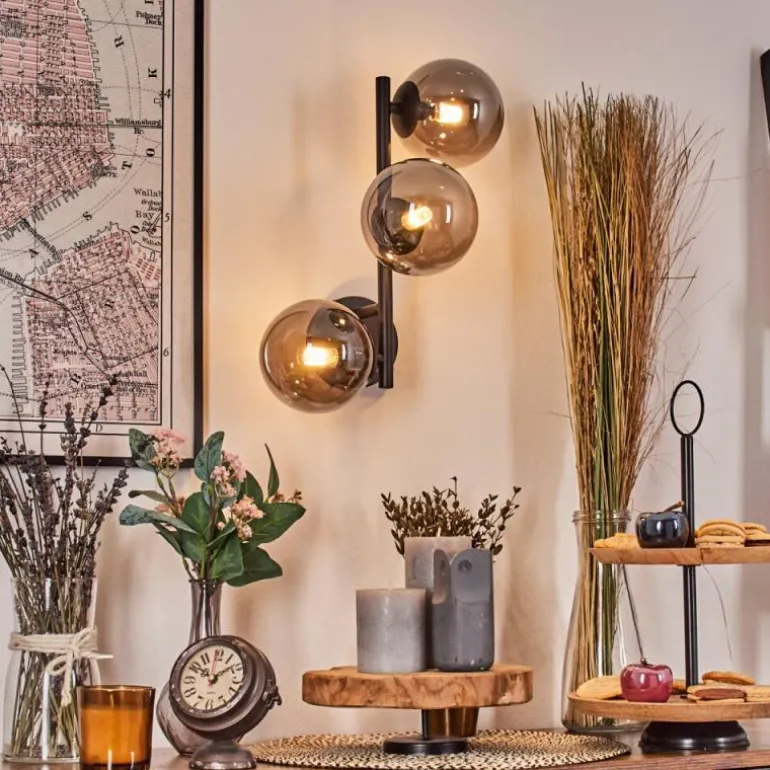 Chehalis Boule lumineuse, Applique murale Fumé, 3 lumières