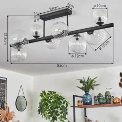 Chehalis Plafonnier, Boule lumineuse Clair, 8 lumières