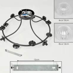 Chehalis Plafonnier, Boule lumineuse 76 cm Clair, 12 lumières