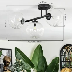 Chehalis Plafonnier, Boule lumineuse Clair, 3 lumières