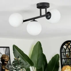 Chehalis Plafonnier, Boule lumineuse Blanc, 3 lumières