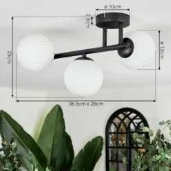 Chehalis Plafonnier, Boule lumineuse Blanc, 3 lumières