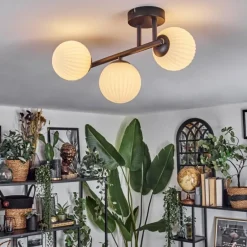 Chehalis Plafonnier, Boule lumineuse Blanc, 3 lumières