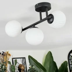 Chehalis Plafonnier, Boule lumineuse Blanc, 3 lumières