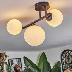 Chehalis Plafonnier, Boule lumineuse Blanc, 3 lumières