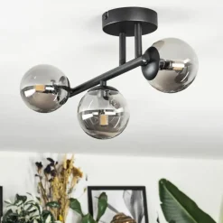 Chehalis Plafonnier, Boule lumineuse Fumé, 3 lumières