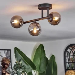 Chehalis Plafonnier, Boule lumineuse Fumé, 3 lumières