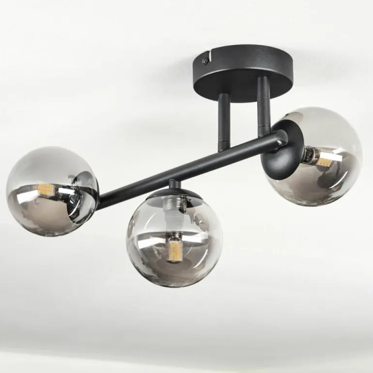 Chehalis Plafonnier, Boule lumineuse Fumé, 3 lumières