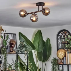 Chehalis Plafonnier, Boule lumineuse Fumé, 3 lumières