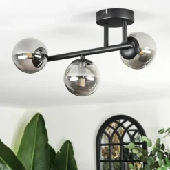 Chehalis Plafonnier, Boule lumineuse Fumé, 3 lumières