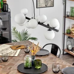 Chehalis Suspension, Boule lumineuse, Suspension Blanc, 10 lumières