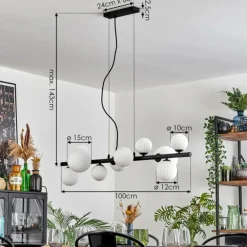 Chehalis Suspension, Boule lumineuse, Suspension Blanc, 10 lumières