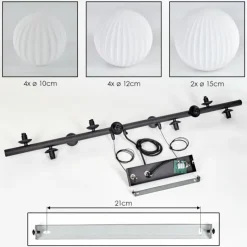Chehalis Suspension, Boule lumineuse, Suspension Blanc, 10 lumières