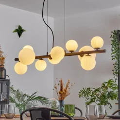 Chehalis Suspension, Boule lumineuse, Suspension Blanc, 10 lumières