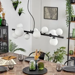 Chehalis Suspension, Boule lumineuse, Suspension Blanc, 10 lumières