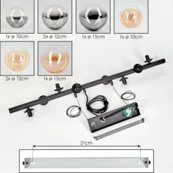 Chehalis Suspension, Boule lumineuse, Suspension Ambre, Clair, Fumé, 8 lumières