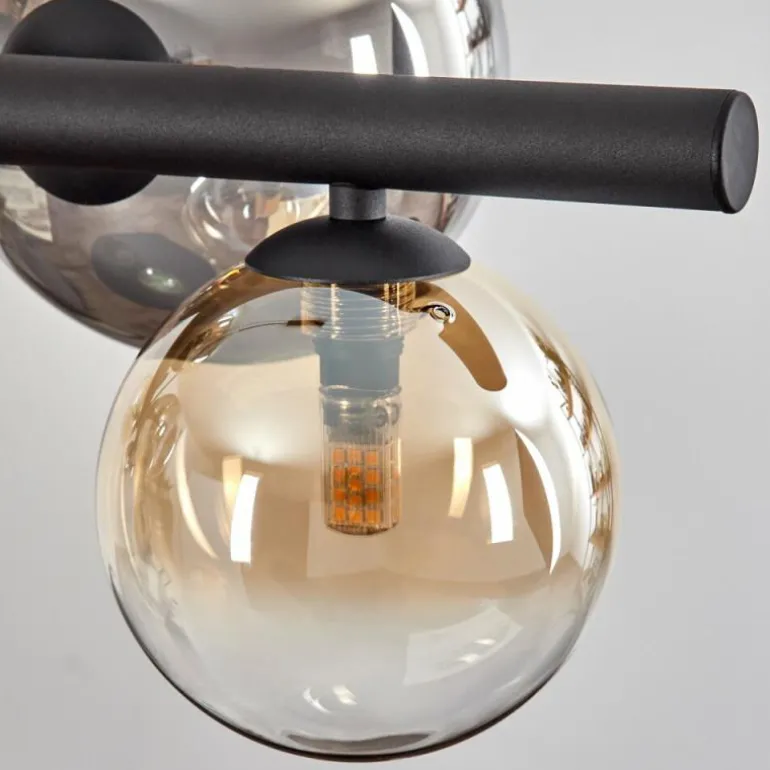 Chehalis Suspension, Boule lumineuse, Suspension Ambre, Clair, Fumé, 8 lumières
