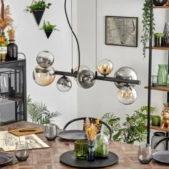 Chehalis Suspension, Boule lumineuse, Suspension Ambre, Clair, Fumé, 8 lumières