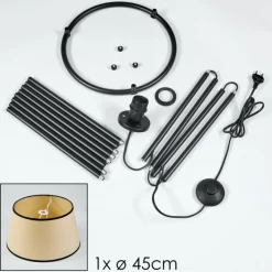 Chellas Lampadaire beige, Noir, 1 lumière