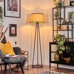 Chellas Lampadaire beige, Noir, 1 lumière