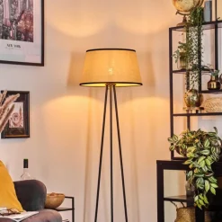 Chellas Lampadaire beige, Noir, 1 lumière