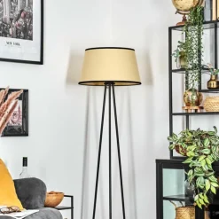 Chellas Lampadaire beige, Noir, 1 lumière