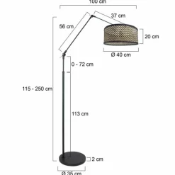 Chic Lampadaire Luminaires Steinhauer Noir, 1 lumière