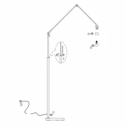 Chic Lampadaire Luminaires Steinhauer Noir, 1 lumière