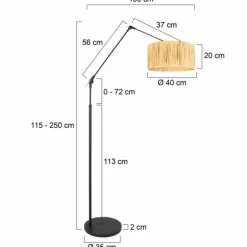 Chic Lampadaire Luminaires Steinhauer Noir, 1 lumière