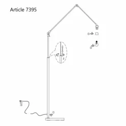 Chic Lampadaire Luminaires Steinhauer Noir, 1 lumière