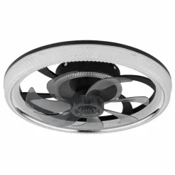 Cirilla Ventilateur de plafond lumineux Luminaires Globo Lighting LED Noir, 1 lumière, Télécommandes