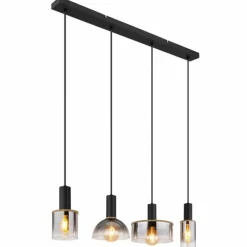 CLASSIS Suspension Luminaires Globo Lighting Noir, 4 lumières