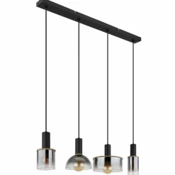 CLASSIS Suspension Luminaires Globo Lighting Noir, 4 lumières