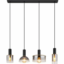 CLASSIS Suspension Luminaires Globo Lighting Noir, 4 lumières