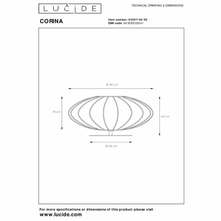 CORINA Lampe à poser Luminaires Lucide Laiton, 1 lumière