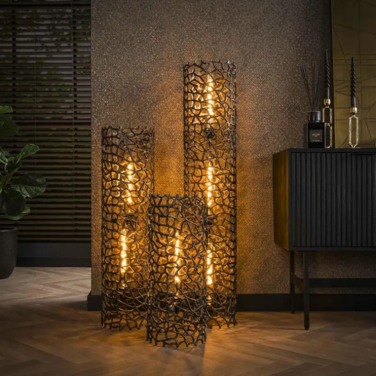 Cortecega Lampadaire Noir, 3 lumières
