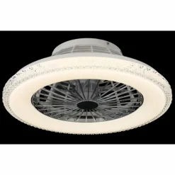 Corusso Ventilateur de plafond lumineux Luminaires Globo Lighting LED Chrome, 1 lumière, Télécommandes