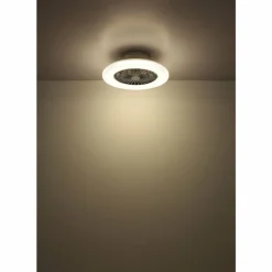 Corusso Ventilateur de plafond lumineux Luminaires Globo Lighting LED Chrome, 1 lumière, Télécommandes